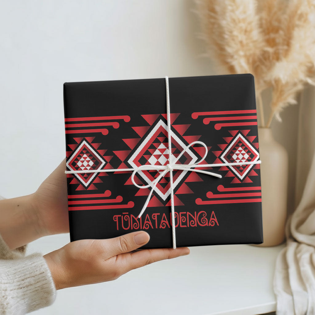 Aotearoa Atua Tumatauenga Wrapping Paper Maori God Of War Taniko Motifs