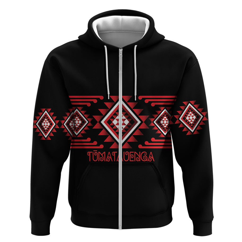 Aotearoa Atua Tumatauenga Personalised Zip Hoodie Maori God Of War Taniko Motifs