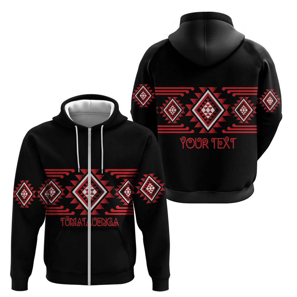 Aotearoa Atua Tumatauenga Personalised Zip Hoodie Maori God Of War Taniko Motifs