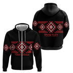 Aotearoa Atua Tumatauenga Personalised Zip Hoodie Maori God Of War Taniko Motifs