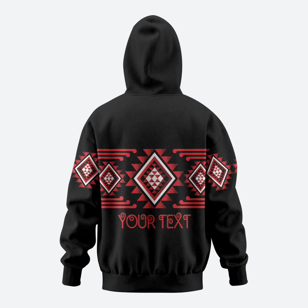 Aotearoa Atua Tumatauenga Personalised Zip Hoodie Maori God Of War Taniko Motifs