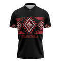 Aotearoa Atua Tumatauenga Personalised Zipper Polo Shirt Maori God Of War Taniko Motifs
