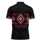 Aotearoa Atua Tumatauenga Personalised Zipper Polo Shirt Maori God Of War Taniko Motifs
