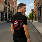 Aotearoa Atua Tumatauenga Personalised Zipper Polo Shirt Maori God Of War Taniko Motifs