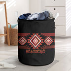 Aotearoa Atua Ruaumoko Laundry Basket Maori Powerful God Taniko Motifs