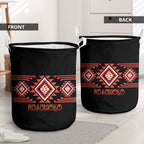 Aotearoa Atua Ruaumoko Laundry Basket Maori Powerful God Taniko Motifs