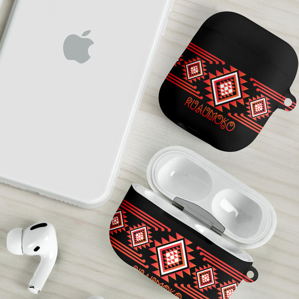Aotearoa Atua Ruaumoko AirPods Case Maori Powerful God Taniko Motifs