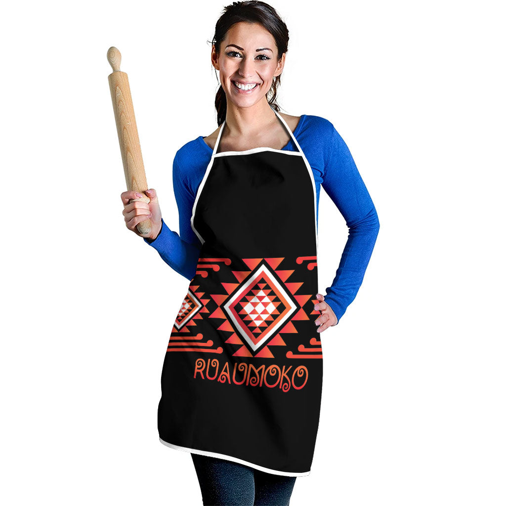 Aotearoa Atua Ruaumoko Apron Maori Powerful God Taniko Motifs