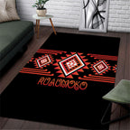 Aotearoa Atua Ruaumoko Area Rug Maori Powerful God Taniko Motifs