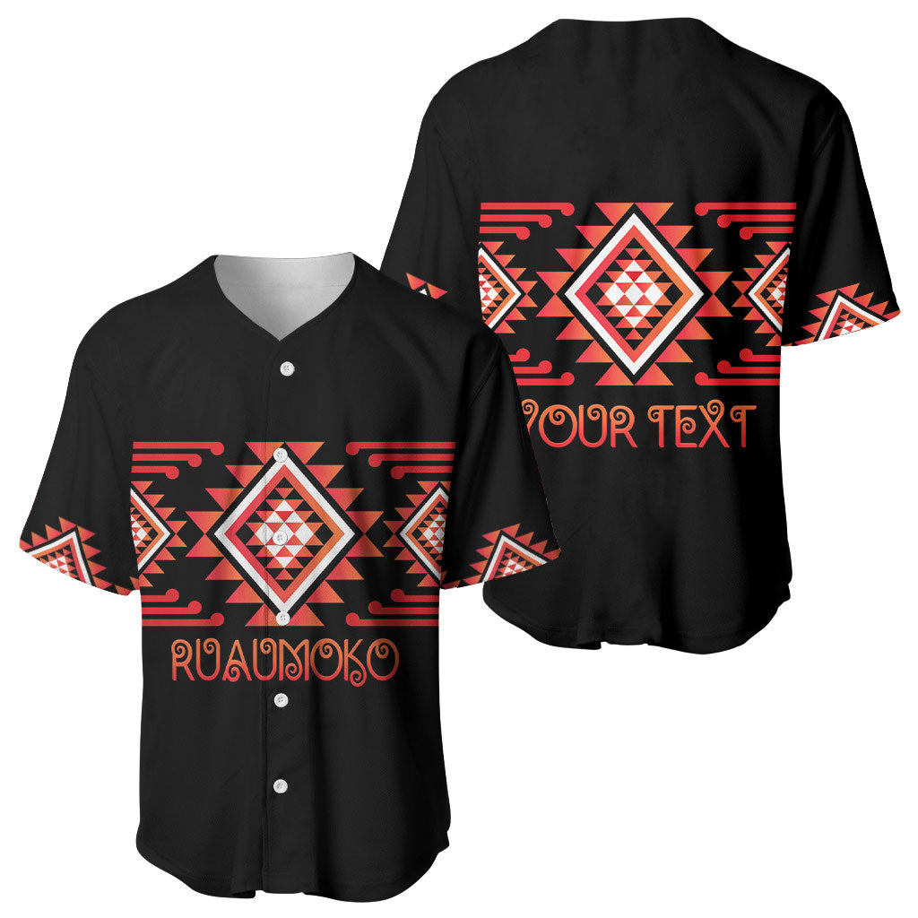 Aotearoa Atua Ruaumoko Personalised Baseball Jersey Maori Powerful God Taniko Motifs