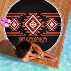 Aotearoa Atua Ruaumoko Beach Blanket Maori Powerful God Taniko Motifs