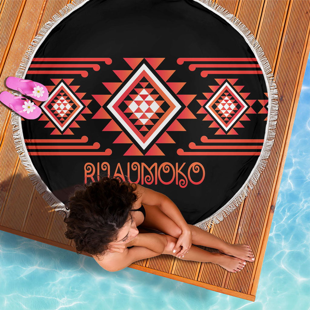 Aotearoa Atua Ruaumoko Beach Blanket Maori Powerful God Taniko Motifs