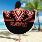 Aotearoa Atua Ruaumoko Beach Blanket Maori Powerful God Taniko Motifs