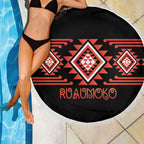 Aotearoa Atua Ruaumoko Beach Blanket Maori Powerful God Taniko Motifs