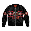 Aotearoa Atua Ruaumoko Personalised Bomber Jacket Maori Powerful God Taniko Motifs