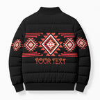 Aotearoa Atua Ruaumoko Personalised Bomber Puffer Jacket Maori Powerful God Taniko Motifs