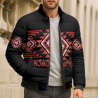 Aotearoa Atua Ruaumoko Personalised Bomber Puffer Jacket Maori Powerful God Taniko Motifs