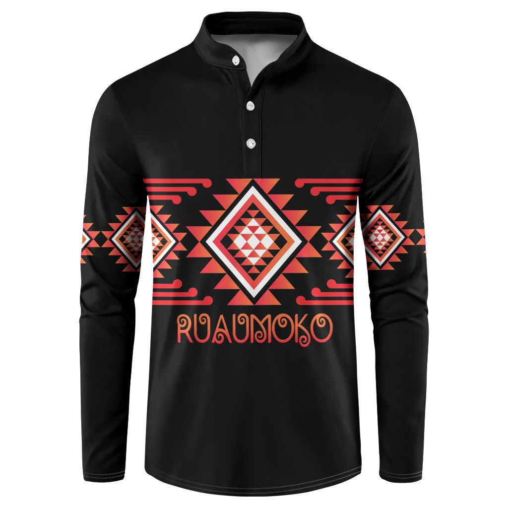 Aotearoa Atua Ruaumoko Personalised Button Sweatshirt Maori Powerful God Taniko Motifs