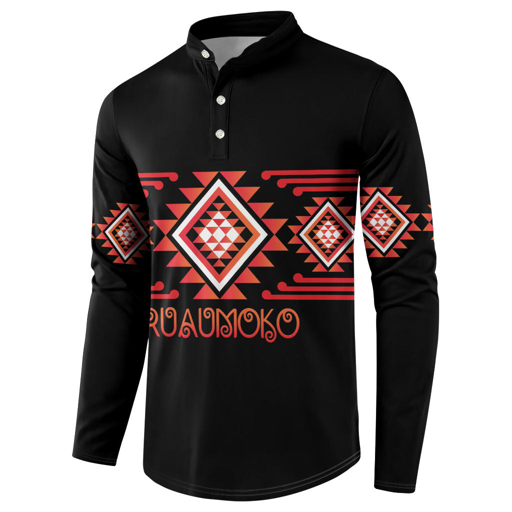 Aotearoa Atua Ruaumoko Personalised Button Sweatshirt Maori Powerful God Taniko Motifs