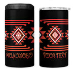 Aotearoa Atua Ruaumoko Personalised 4 in 1 Can Cooler Tumbler Maori Powerful God Taniko Motifs