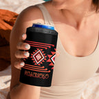 Aotearoa Atua Ruaumoko Personalised 4 in 1 Can Cooler Tumbler Maori Powerful God Taniko Motifs