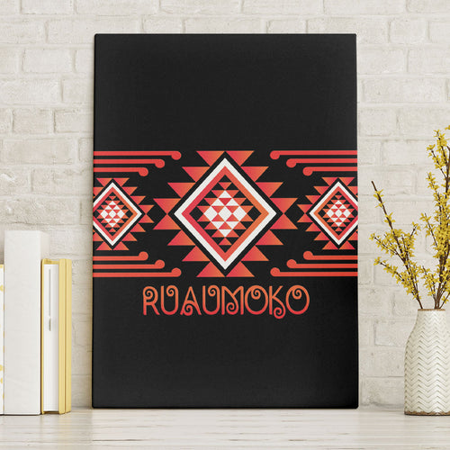 Aotearoa Atua Ruaumoko Canvas Wall Art Maori Powerful God Taniko Motifs