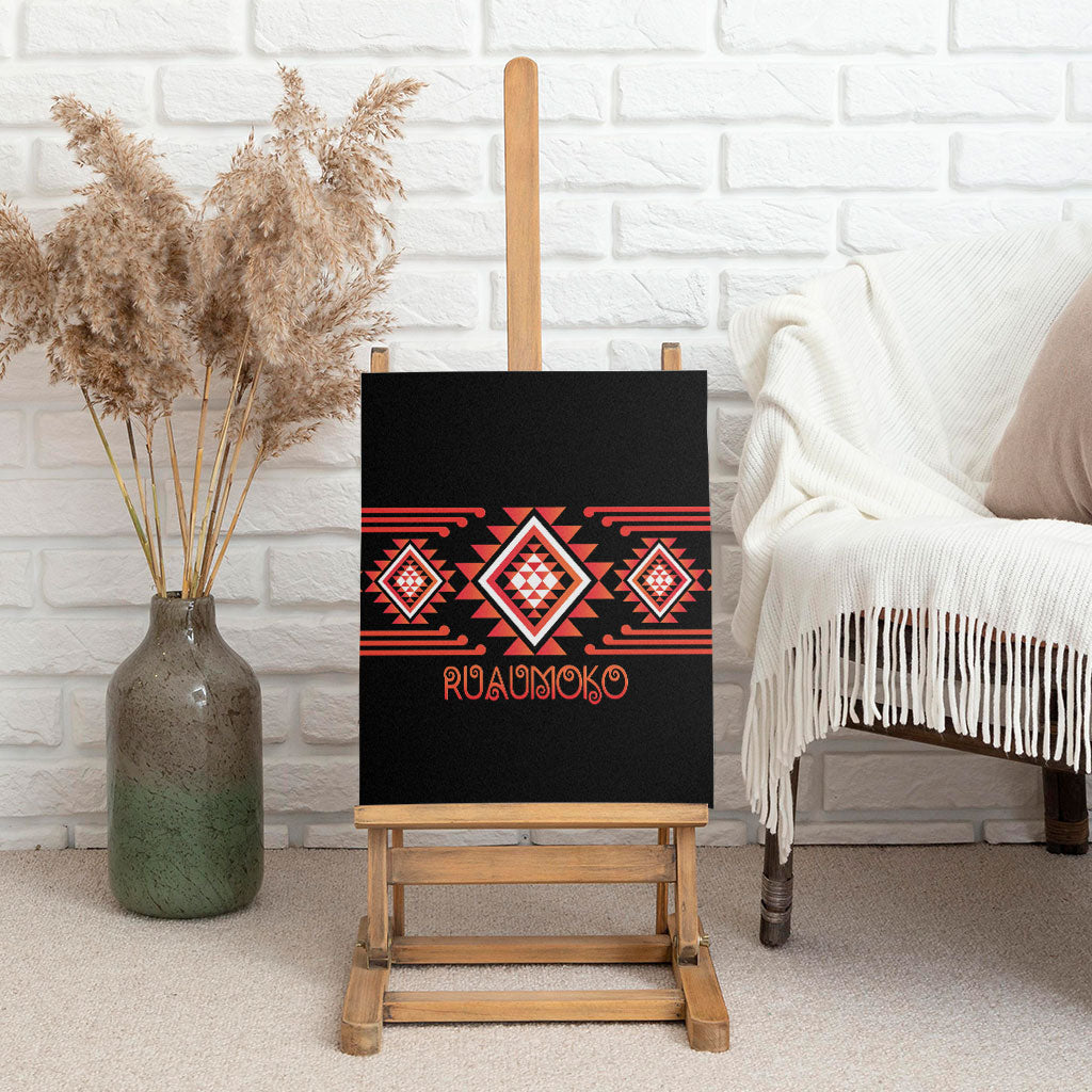 Aotearoa Atua Ruaumoko Canvas Wall Art Maori Powerful God Taniko Motifs