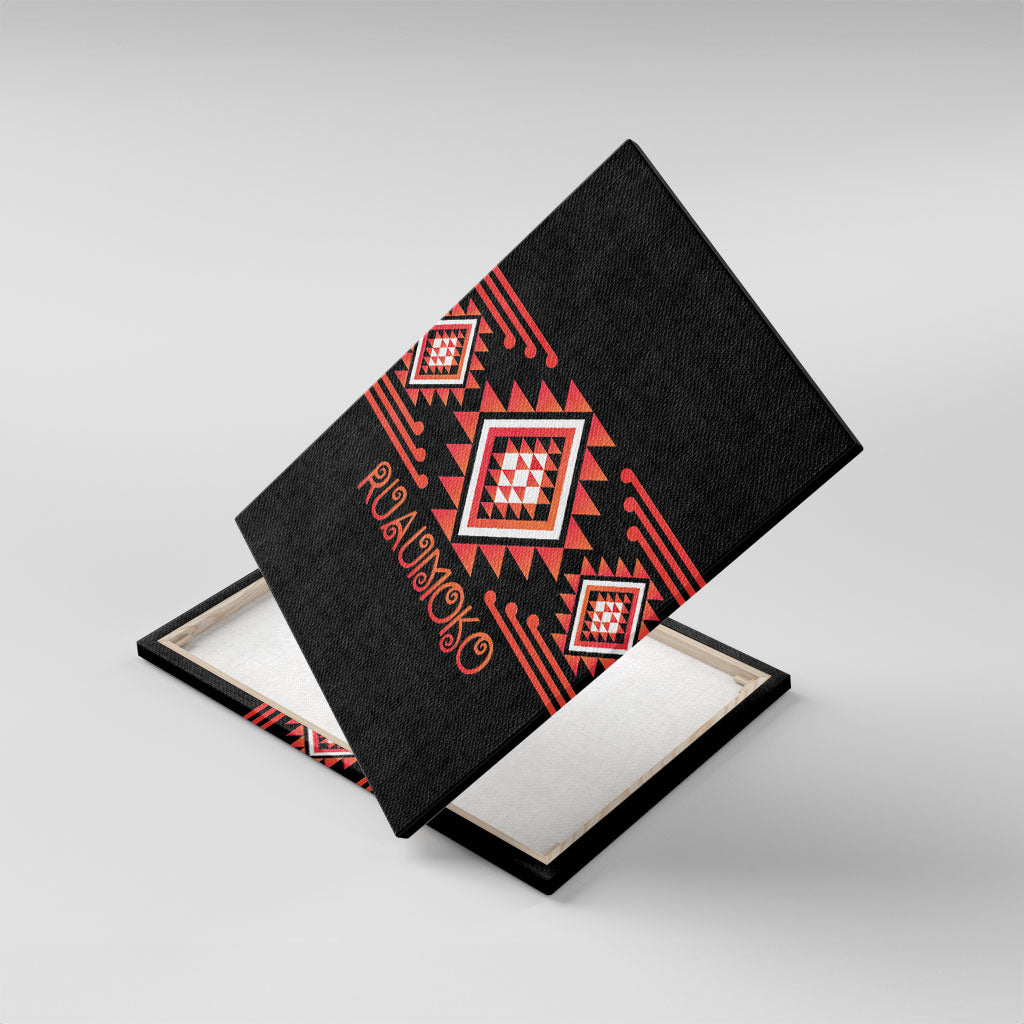 Aotearoa Atua Ruaumoko Canvas Wall Art Maori Powerful God Taniko Motifs