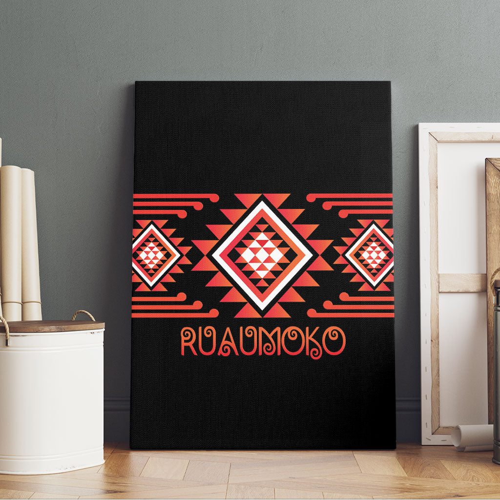 Aotearoa Atua Ruaumoko Canvas Wall Art Maori Powerful God Taniko Motifs