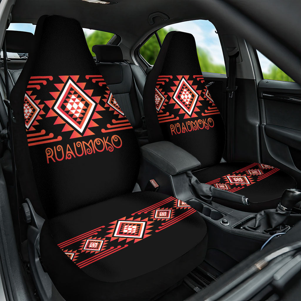 Aotearoa Atua Ruaumoko Car Seat Cover Maori Powerful God Taniko Motifs
