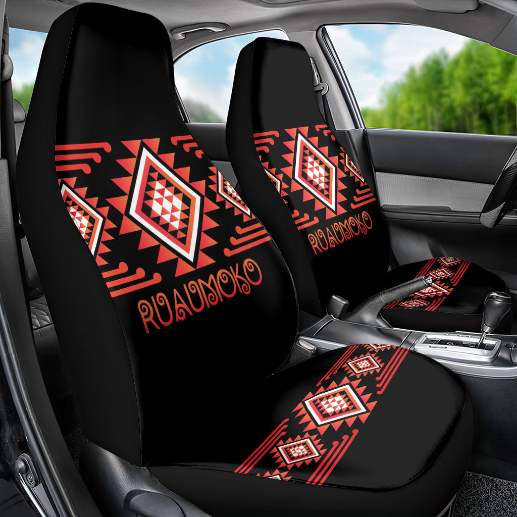 Aotearoa Atua Ruaumoko Car Seat Cover Maori Powerful God Taniko Motifs