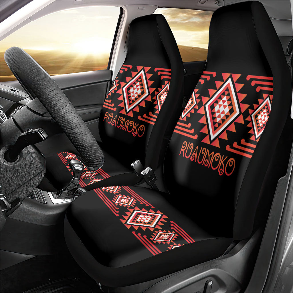Aotearoa Atua Ruaumoko Car Seat Cover Maori Powerful God Taniko Motifs