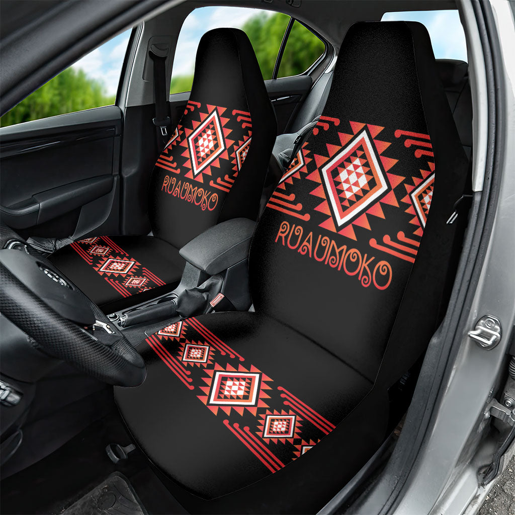 Aotearoa Atua Ruaumoko Car Seat Cover Maori Powerful God Taniko Motifs