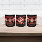 Aotearoa Atua Ruaumoko Personalised Ceramic Mug Maori Powerful God Taniko Motifs