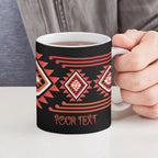 Aotearoa Atua Ruaumoko Personalised Ceramic Mug Maori Powerful God Taniko Motifs