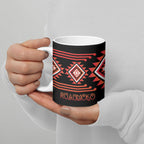 Aotearoa Atua Ruaumoko Personalised Ceramic Mug Maori Powerful God Taniko Motifs