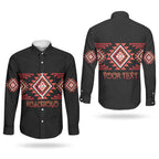 Aotearoa Atua Ruaumoko Personalised Couples Matching Long Sleeve Bodycon Dress and Long Sleeve Button Shirt Maori Powerful God Taniko Motifs