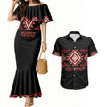 Aotearoa Atua Ruaumoko Personalised Couples Matching Mermaid Dress and Hawaiian Shirt Maori Powerful God Taniko Motifs