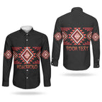 Aotearoa Atua Ruaumoko Personalised Couples Matching Off Shoulder Maxi Dress and Long Sleeve Button Shirt Maori Powerful God Taniko Motifs
