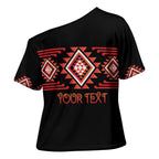 Aotearoa Atua Ruaumoko Personalised Cross Shoulder Shirt Maori Powerful God Taniko Motifs