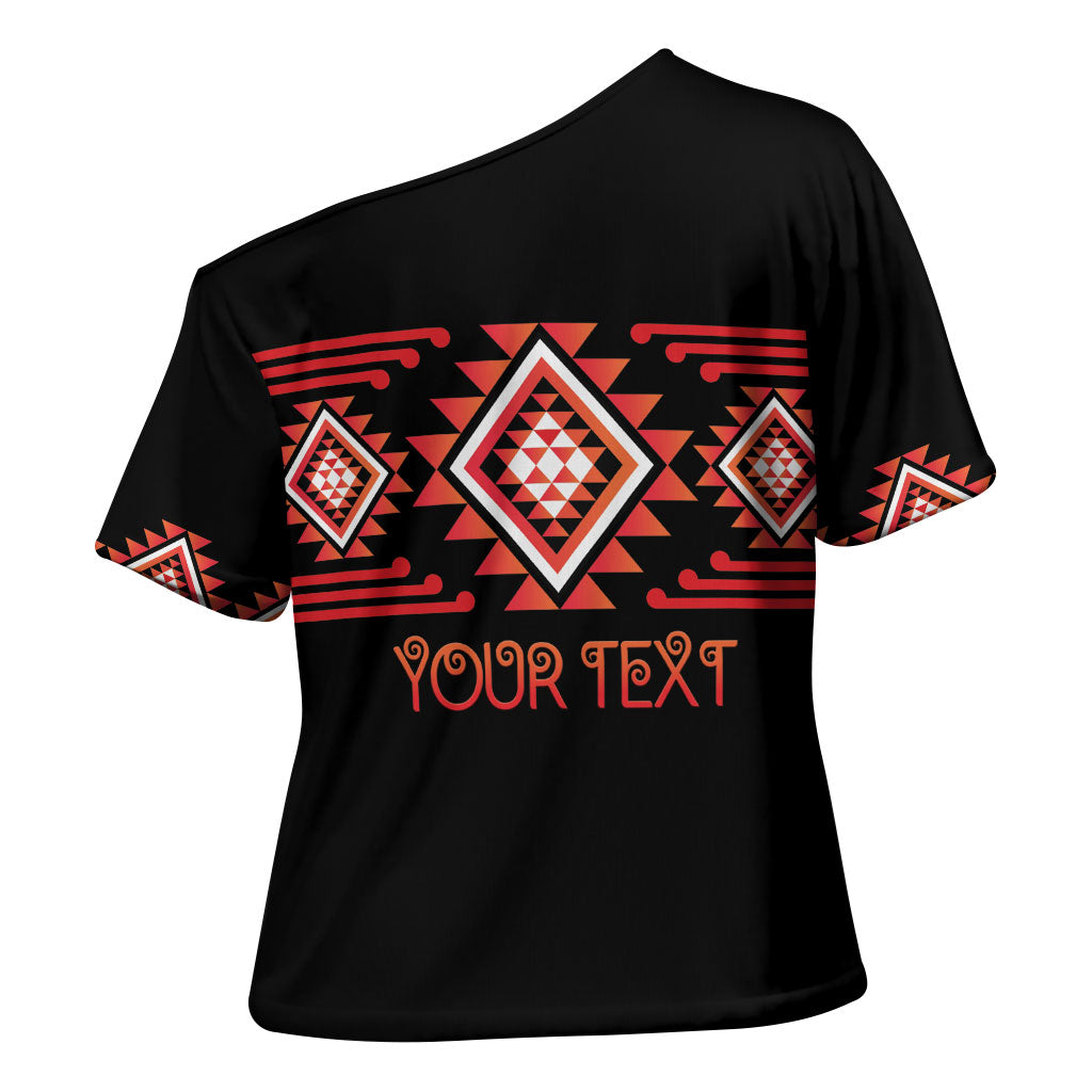 Aotearoa Atua Ruaumoko Personalised Cross Shoulder Shirt Maori Powerful God Taniko Motifs
