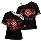 Aotearoa Atua Ruaumoko Personalised Cross Shoulder Shirt Maori Powerful God Taniko Motifs