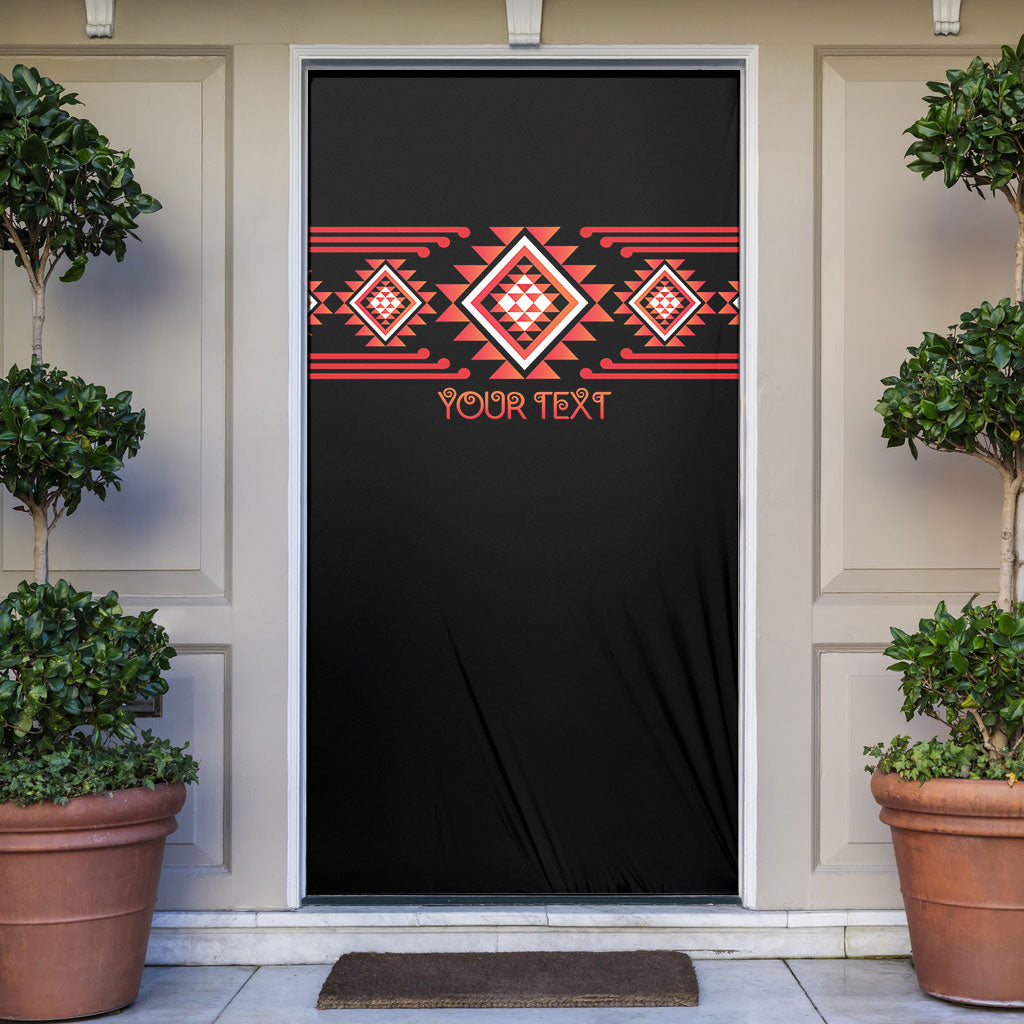 Aotearoa Atua Ruaumoko Personalised Door Cover Maori Powerful God Taniko Motifs