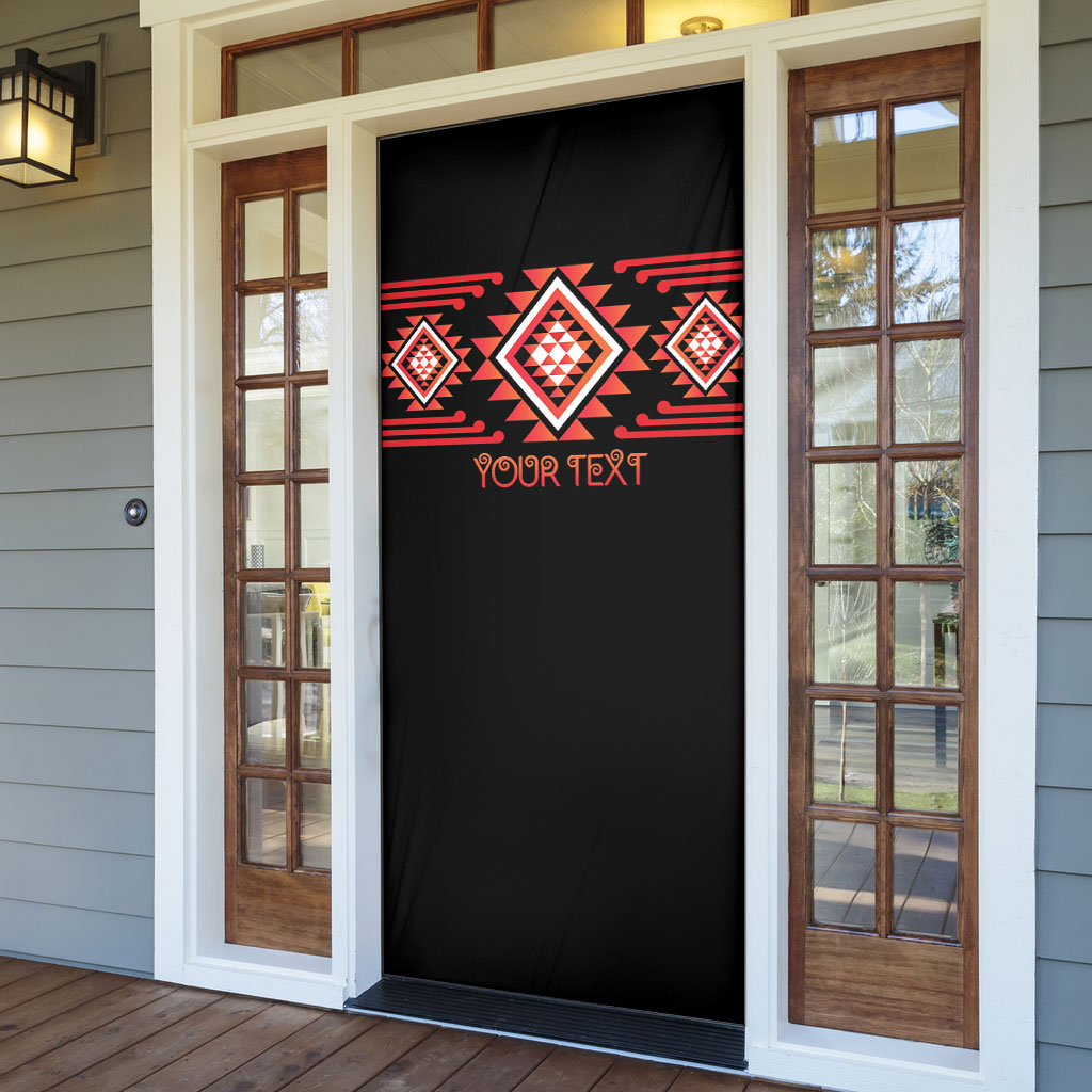 Aotearoa Atua Ruaumoko Personalised Door Cover Maori Powerful God Taniko Motifs