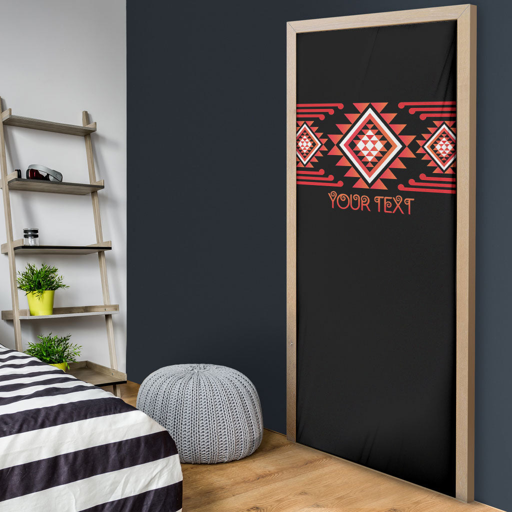 Aotearoa Atua Ruaumoko Personalised Door Cover Maori Powerful God Taniko Motifs