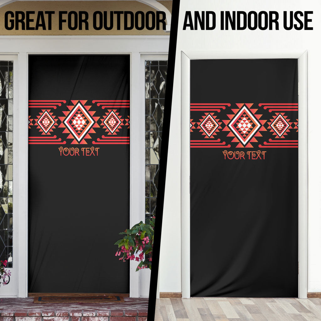 Aotearoa Atua Ruaumoko Personalised Door Cover Maori Powerful God Taniko Motifs