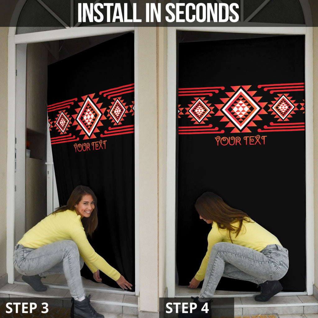 Aotearoa Atua Ruaumoko Personalised Door Cover Maori Powerful God Taniko Motifs