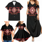 Aotearoa Atua Ruaumoko Personalised Family Matching Summer Maxi Dress and Hawaiian Shirt Maori Powerful God Taniko Motifs