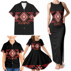 Aotearoa Atua Ruaumoko Personalised Family Matching Tank Maxi Dress and Hawaiian Shirt Maori Powerful God Taniko Motifs