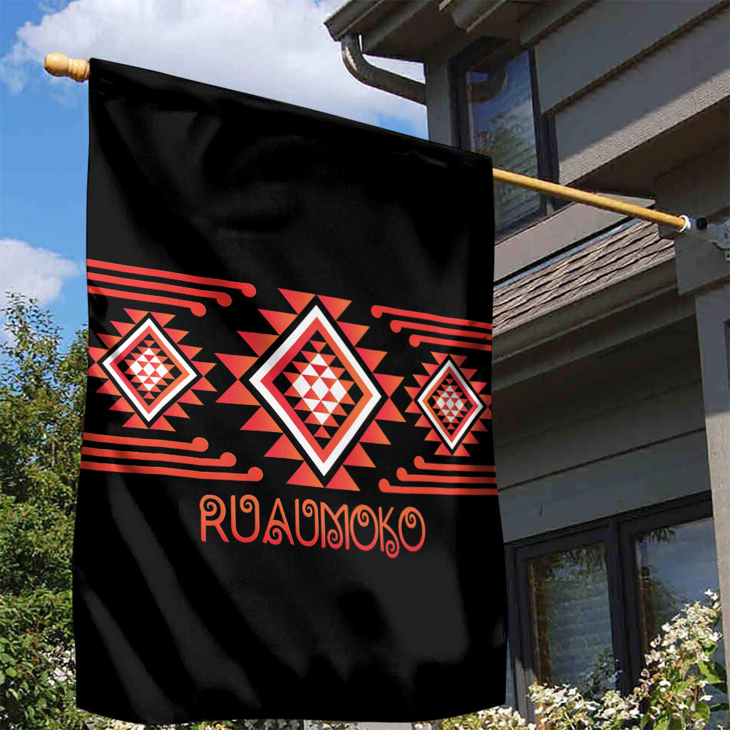 Aotearoa Atua Ruaumoko Garden Flag Maori Powerful God Taniko Motifs